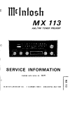 McIntosh MX-113 - Service manual